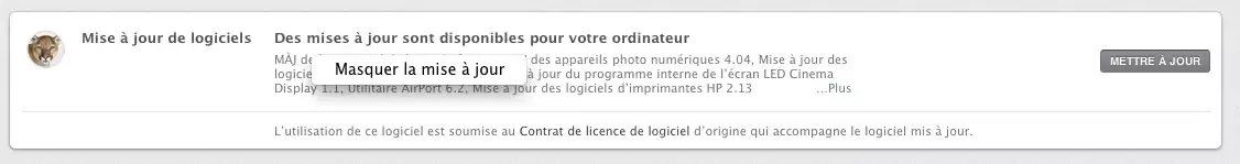 Astuce : masquer une mise à jour système sur le Mac AppStore