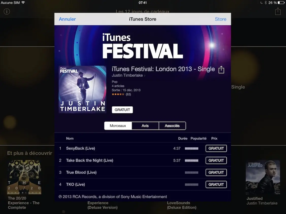 12 jours Cadeaux 1 : Justin Timberlake à l'iTunes Festival