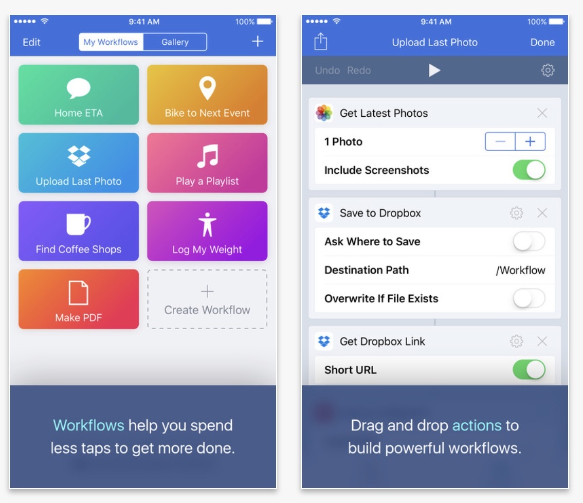 Après avoir racheté (et enterré) Workflow, Apple sort le logiciel de son sommeil