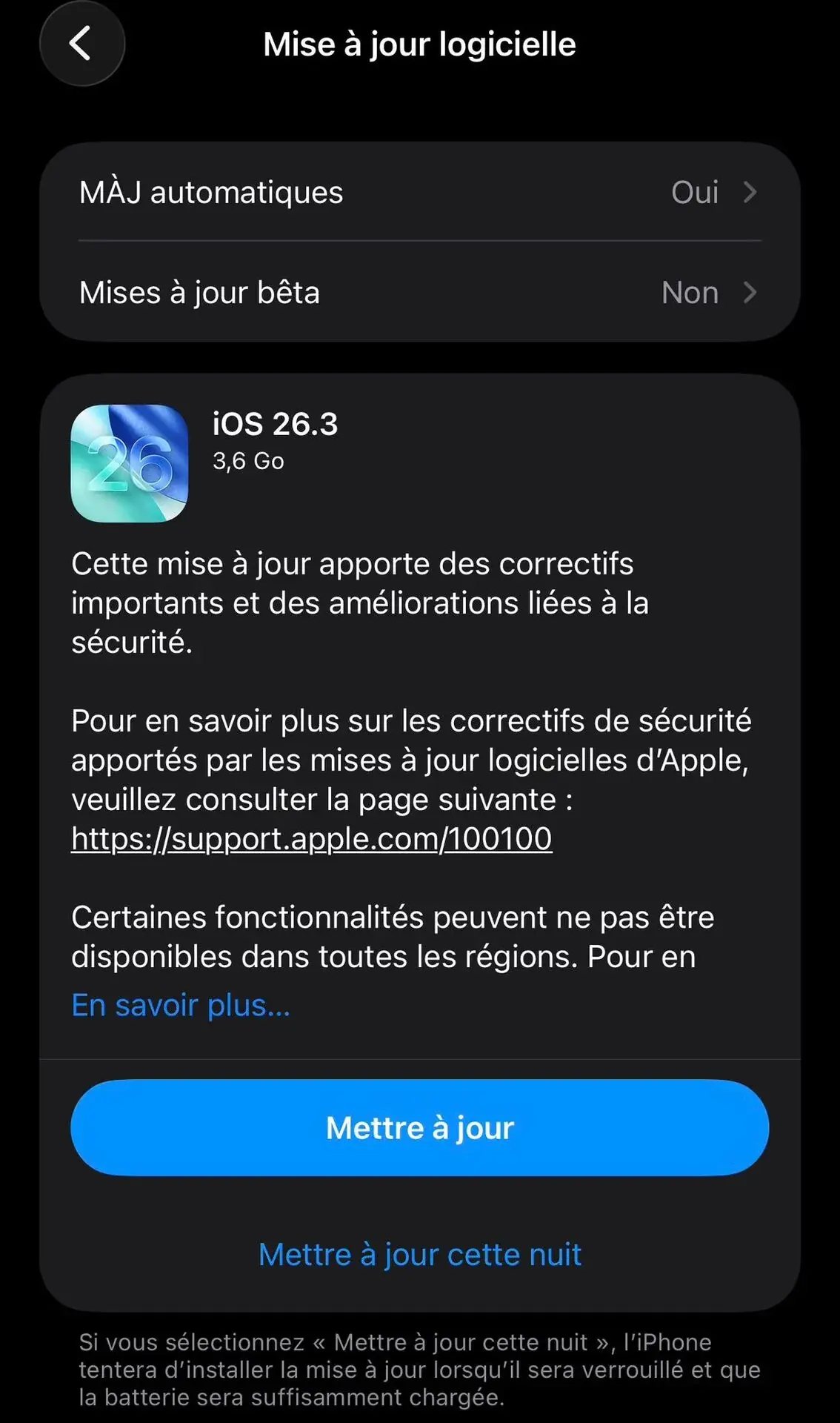 iOS 26.3, iPadOS 26.3, watchOS 26.3, macOS 26.3, visionOS 26.3 et tvOS 26.3 sont disponibles&nbsp;!
