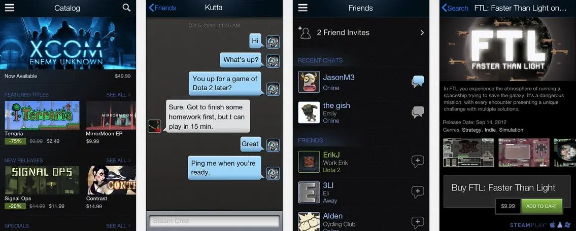 Steam Mobile se donne un nouveau look et permet de discuter entre joueurs