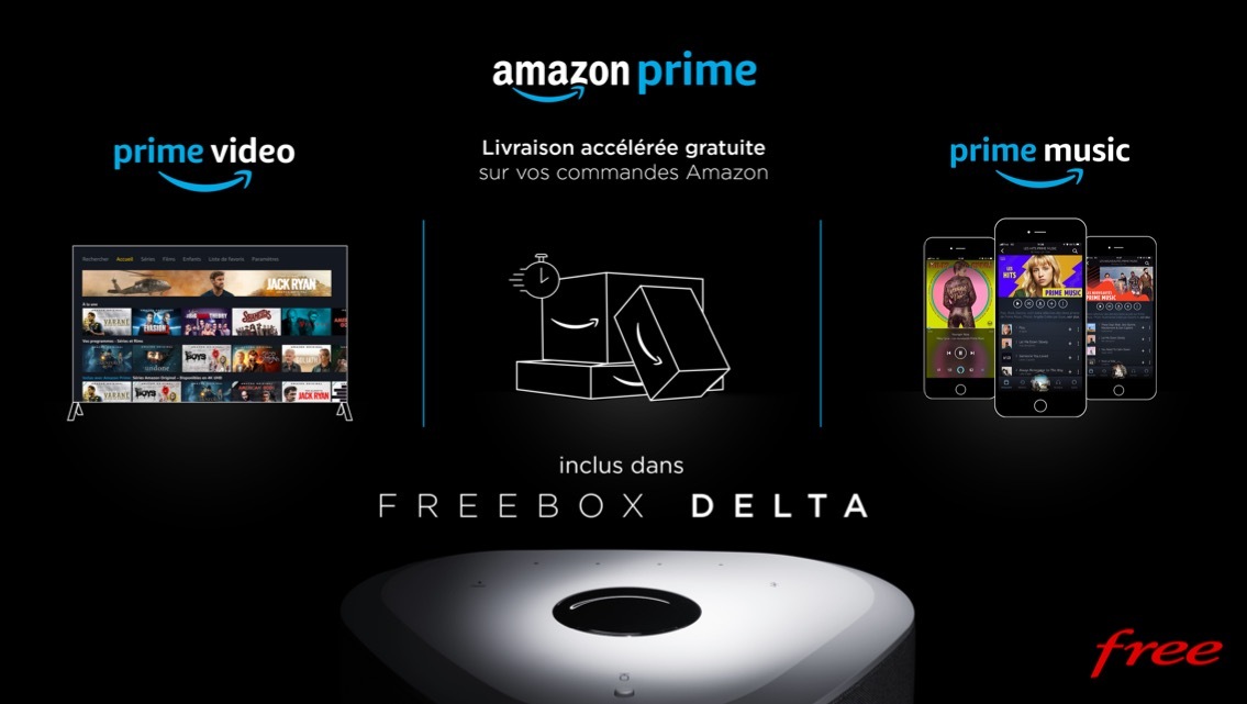 Amazon Prime offert avec l'abonnement Freebox Delta