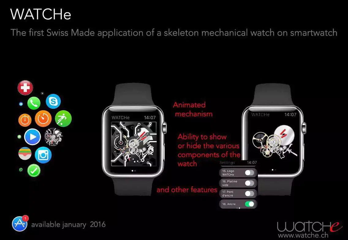 WATCHe apporte des mouvements mécaniques sur l'Apple Watch