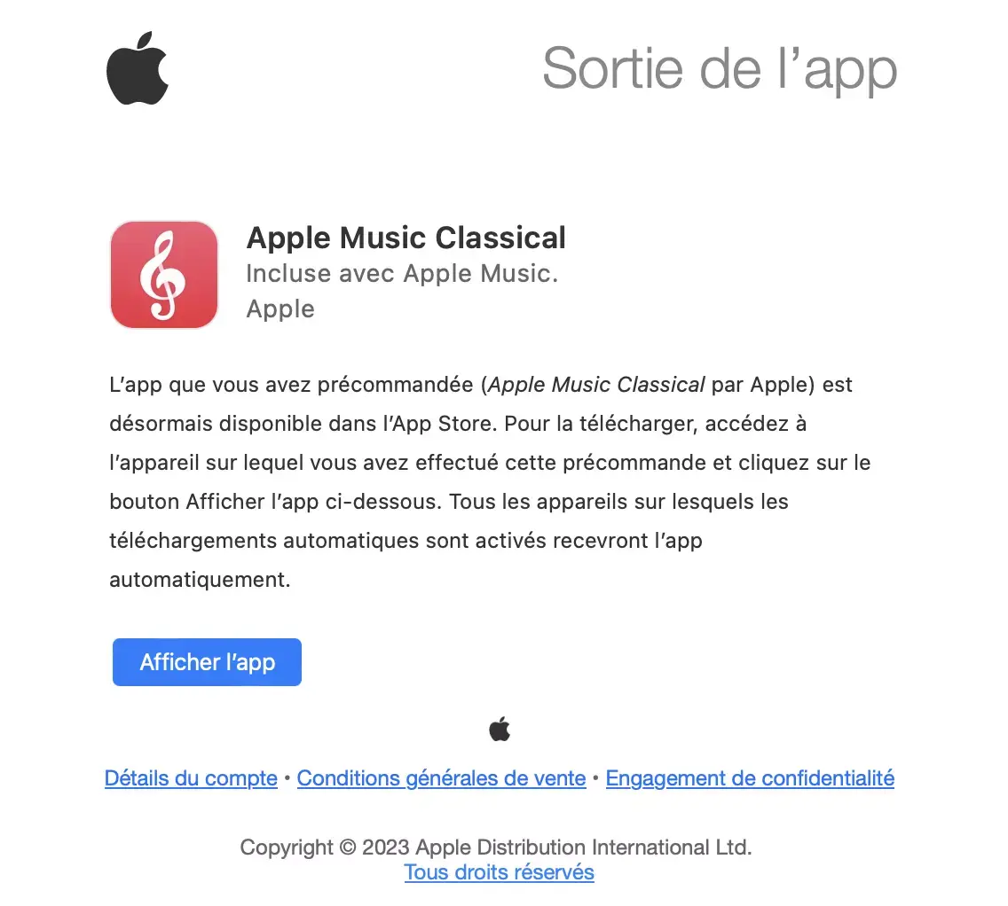 L’app Apple Music Classical est disponible en France