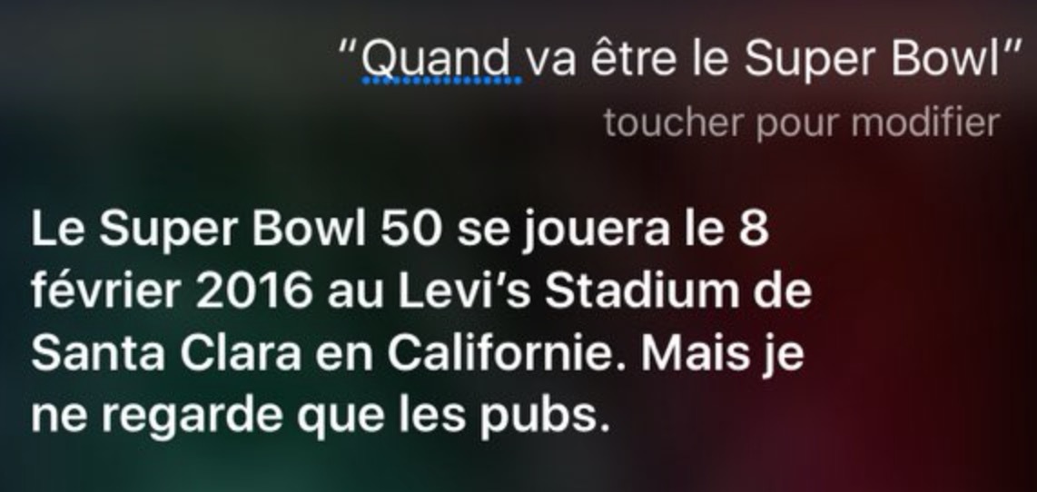 L'image du jour : une pub Apple au Super Bowl (pour faire plaisir à Siri) ?