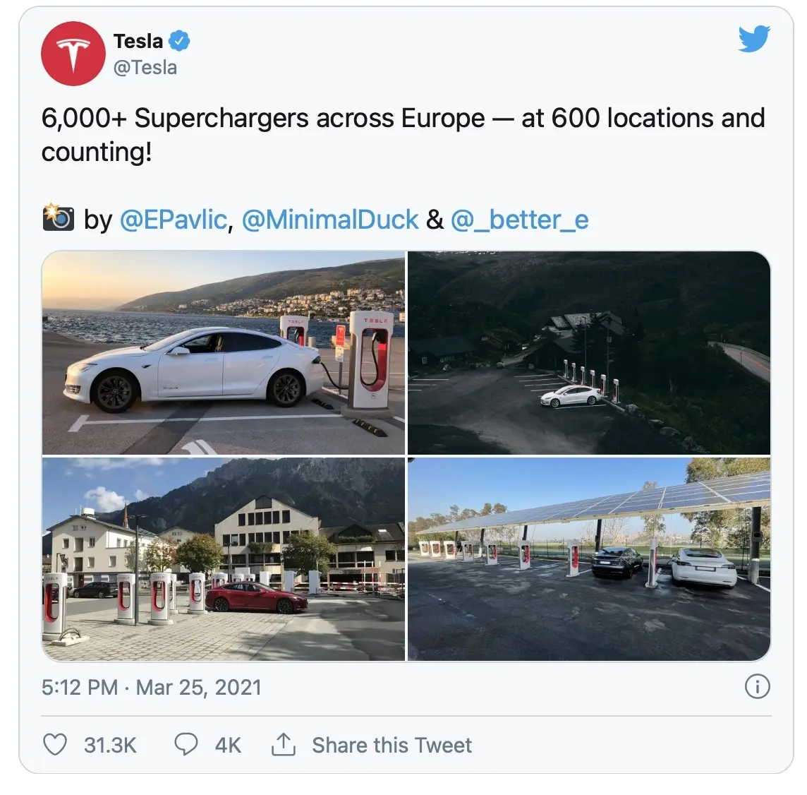 Tesla fête son 6000e SuperCharger en Europe, combien pour Ionity ?