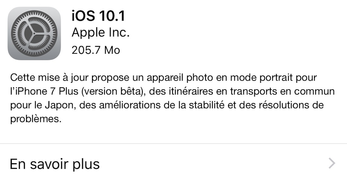 iOS 10.1 est disponible au téléchargement !