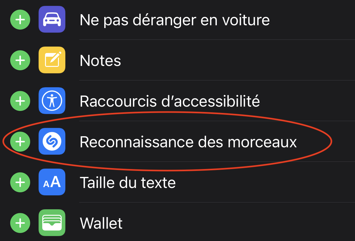 iOS 14.2 : comment activer l'icône Shazam dans le centre de contrôle