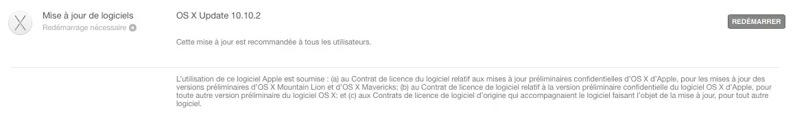 Nouvelle beta d'OS X 10.10.2