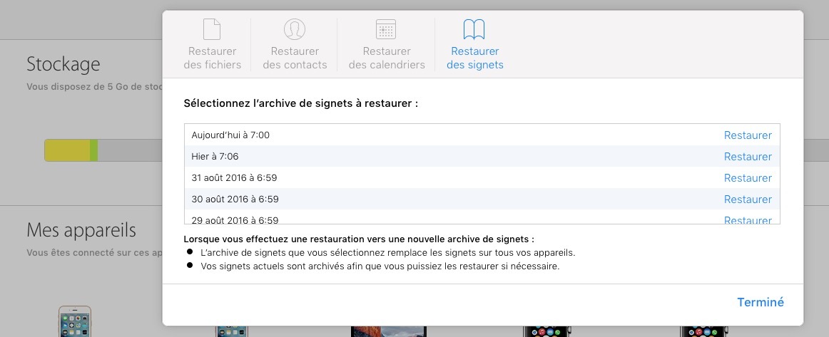 Astuce : restaurez vos contacts, données, calendriers, et signets depuis iCloud.com