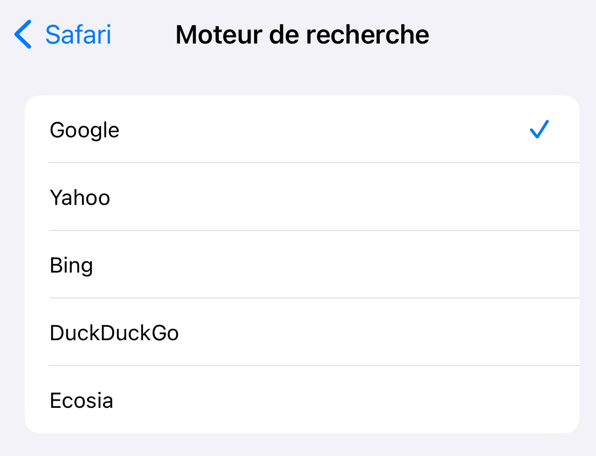 Google ne veut plus être le moteur de recherche par défaut de l'iPhone