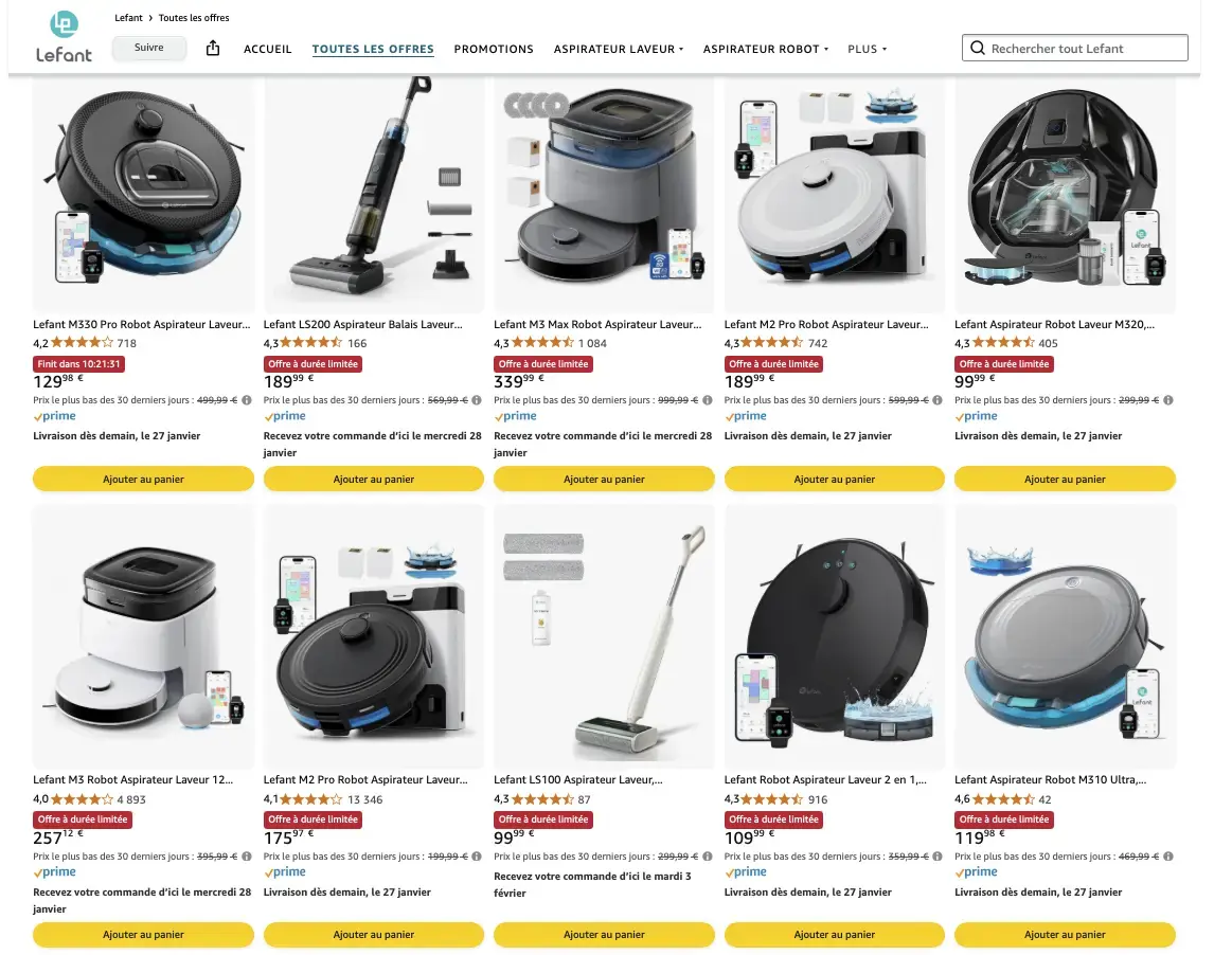 Robots aspirateurs Lefant&nbsp;: quatre offres &agrave; ne pas rater&nbsp;!