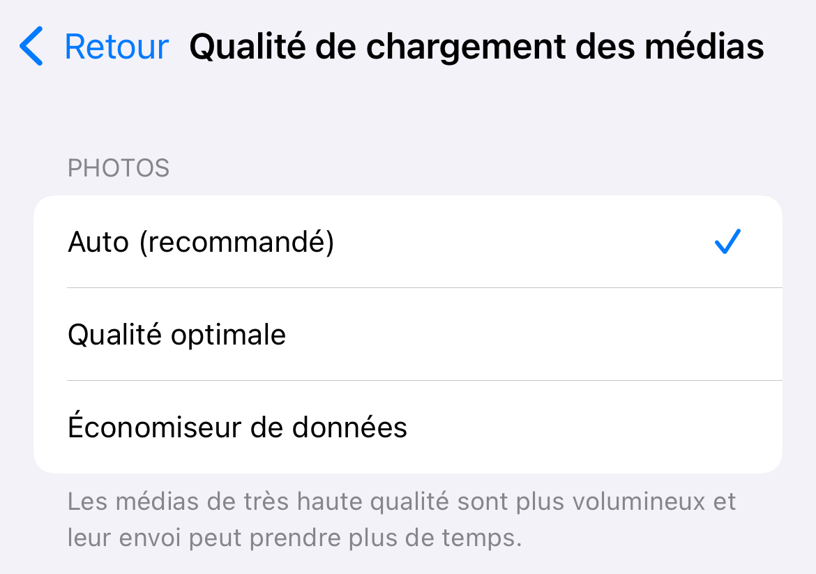 Comment envoyer des photos de meilleure qualité par défaut sur WhatsApp ?