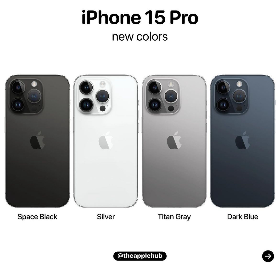 iPhone 15 Pro : du gris titane et du bleu sombre, un câble Thunderbolt en option