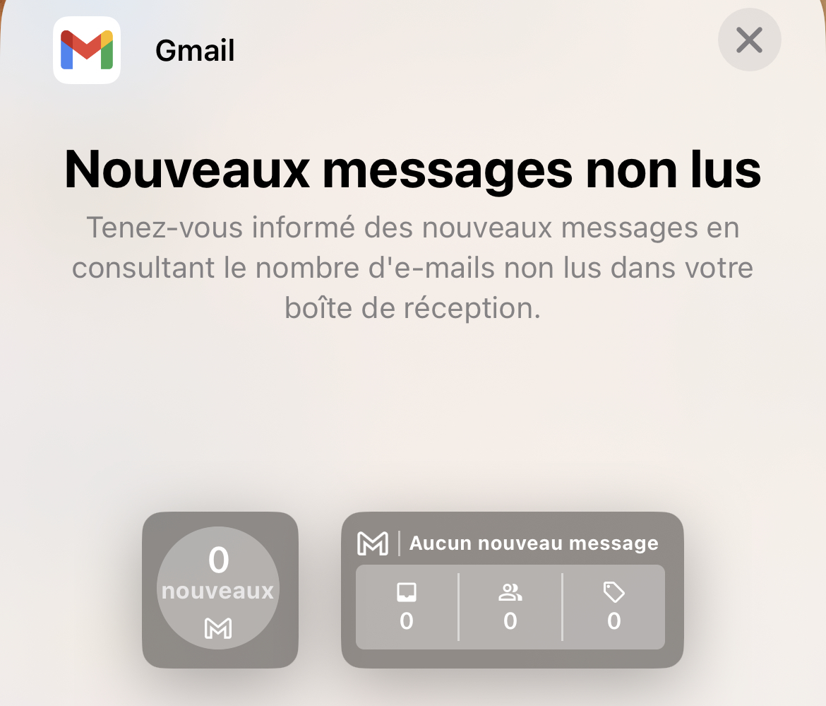 Gmail propose trois nouveaux widgets "messages non lus" sur iOS 16