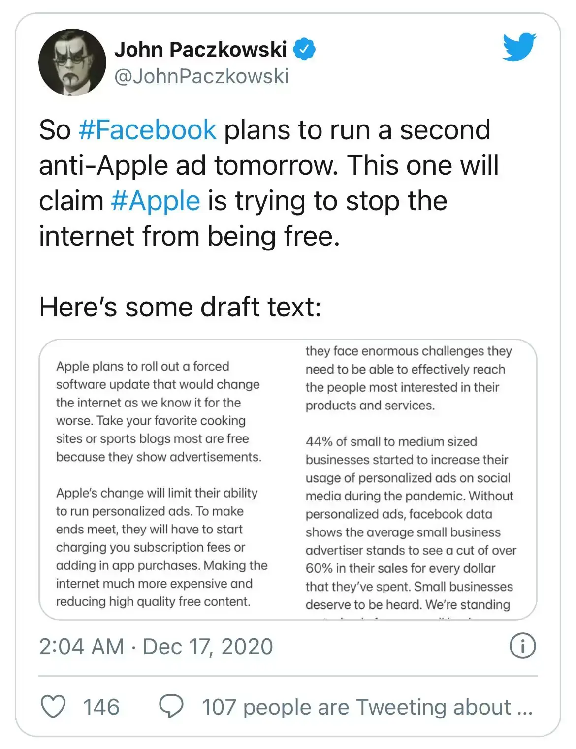 Apple : l’anti-tracking d'iOS14 vise à défendre les utilisateurs (Facebook contre-attaque)