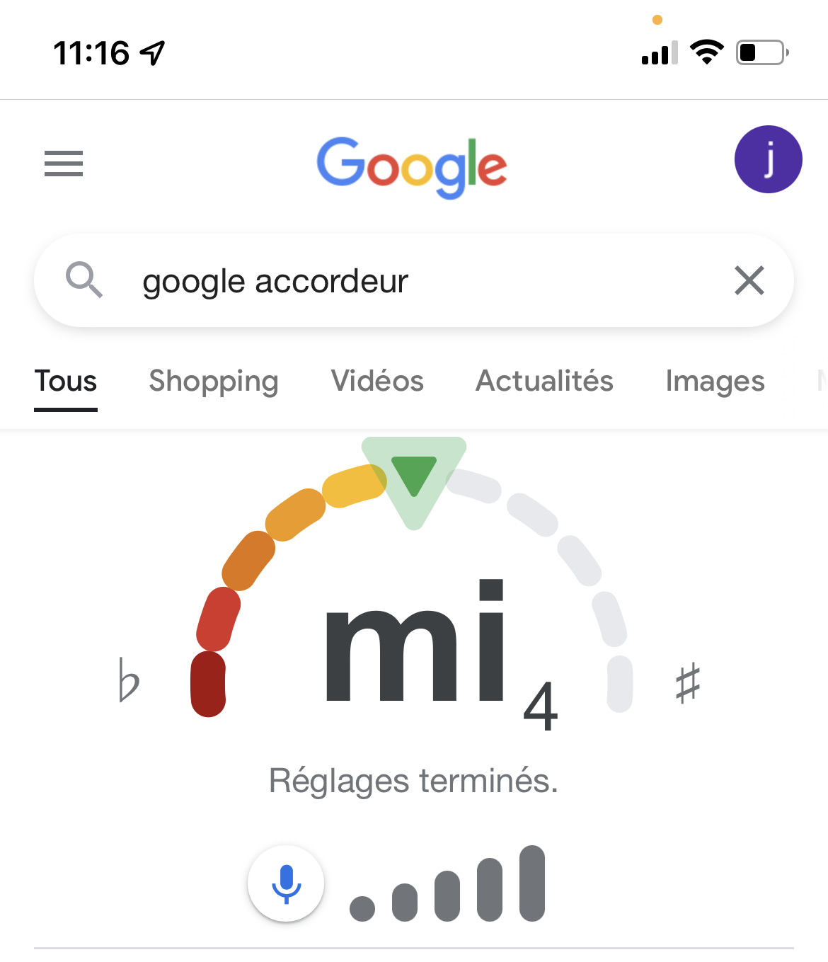 Google propose désormais un accordeur intégré