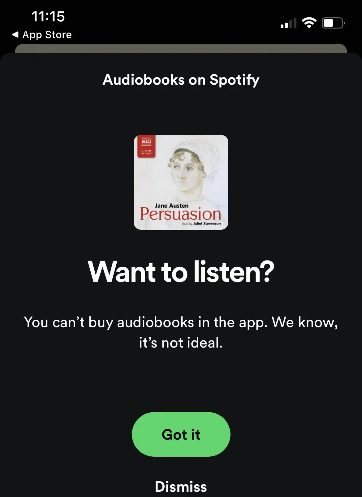 Spotify supprime l'option d'achat des livres audio de son application