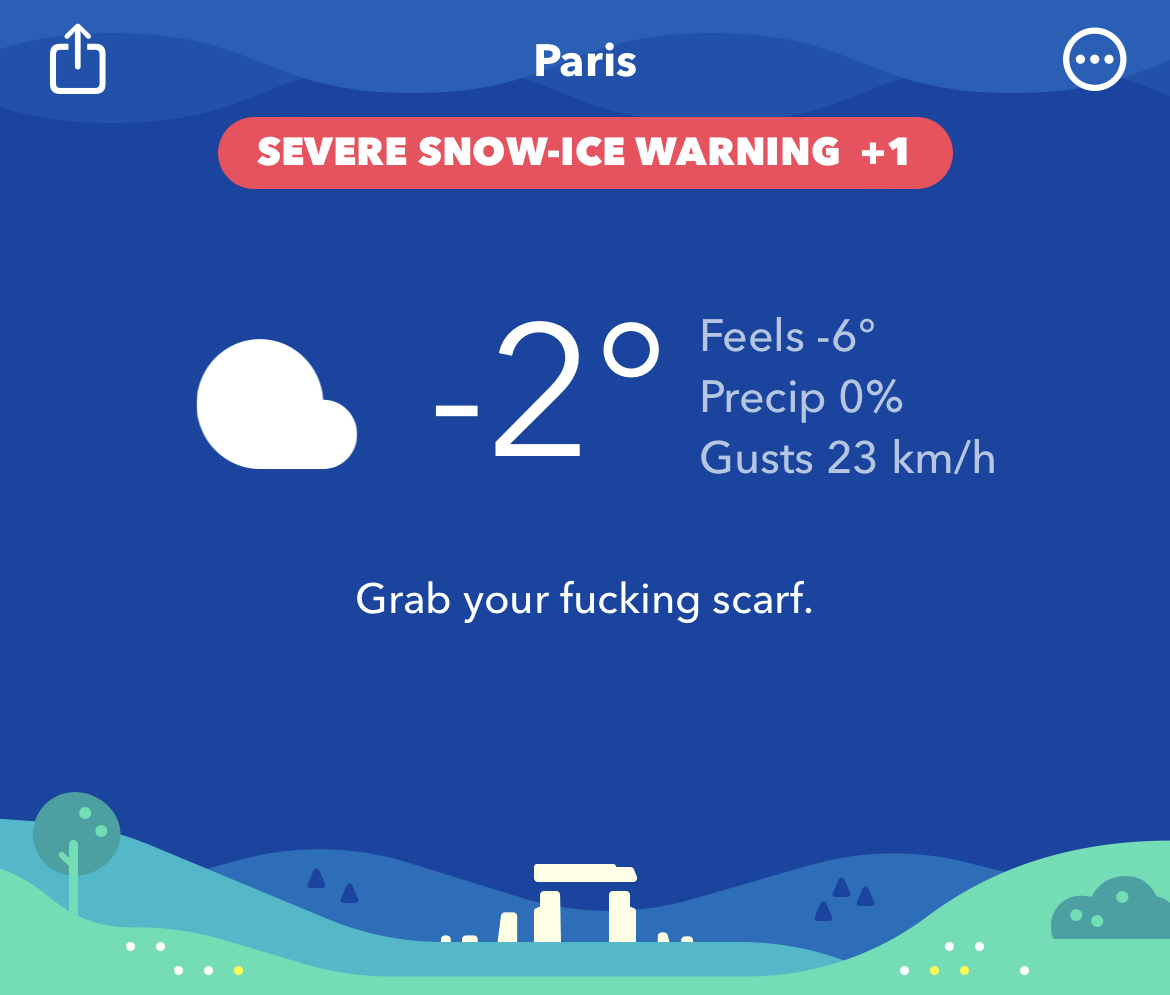 Carrot Weather, une app météo qui manie le bâton et la carotte !