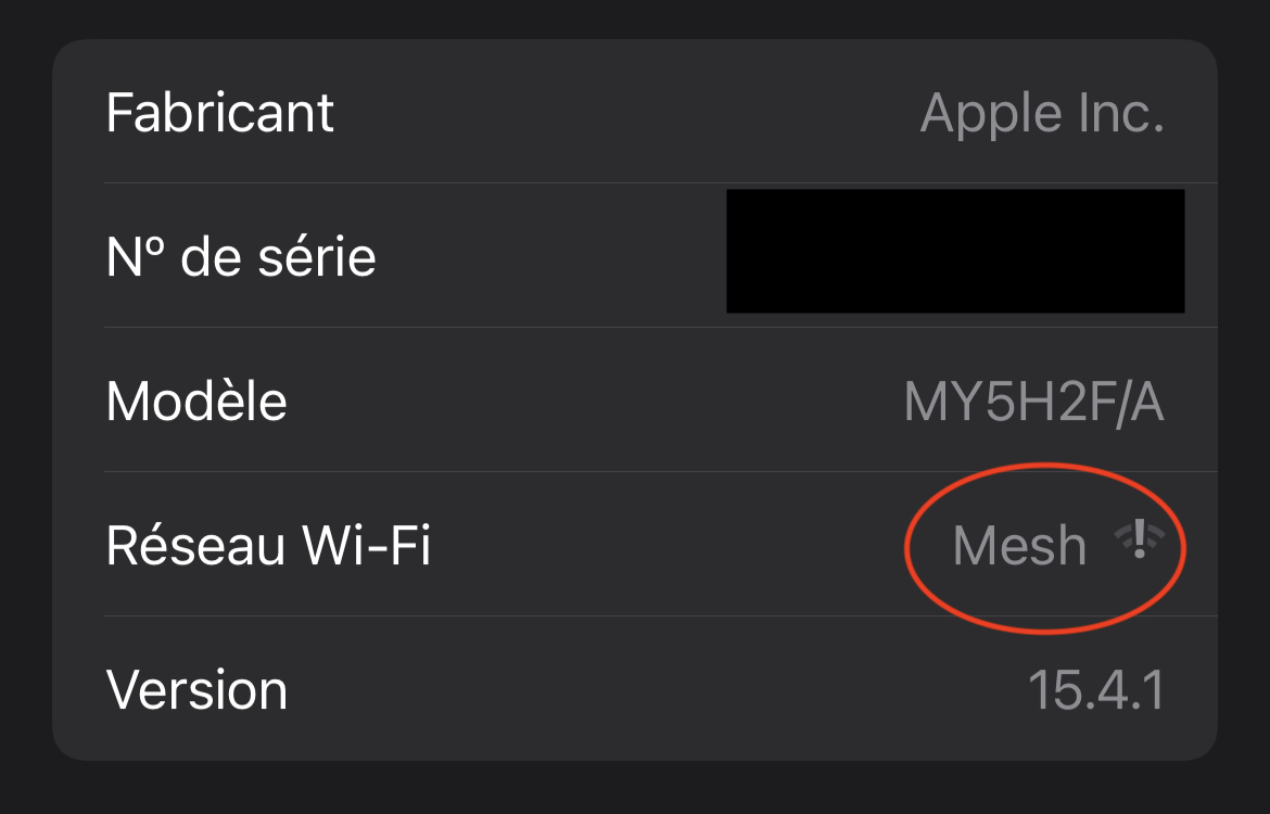 iOS 15.5 affiche la puissance du signal Wi-Fi des HomePod