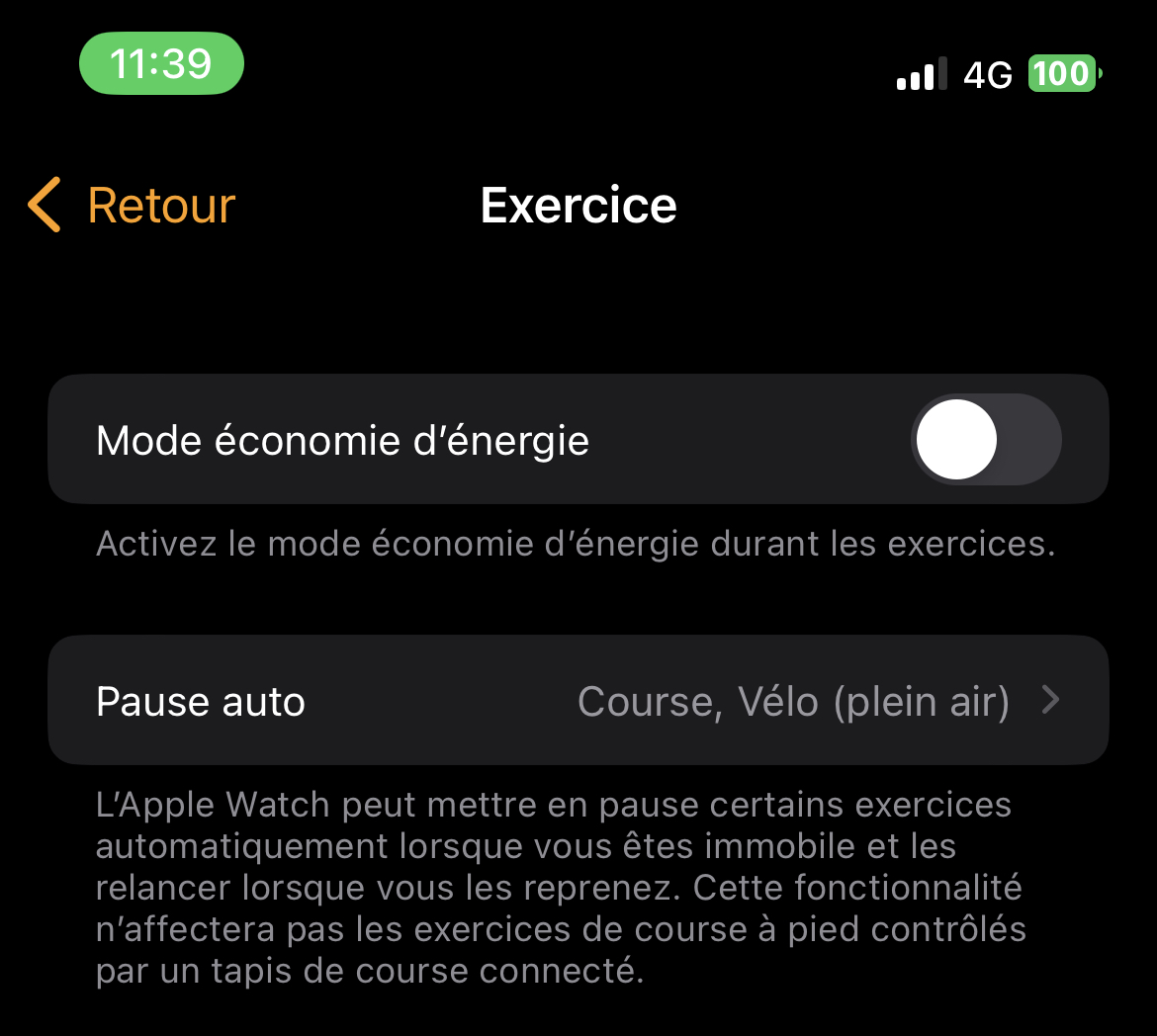 Apple Watch : comment faire une pause dans Exercice 