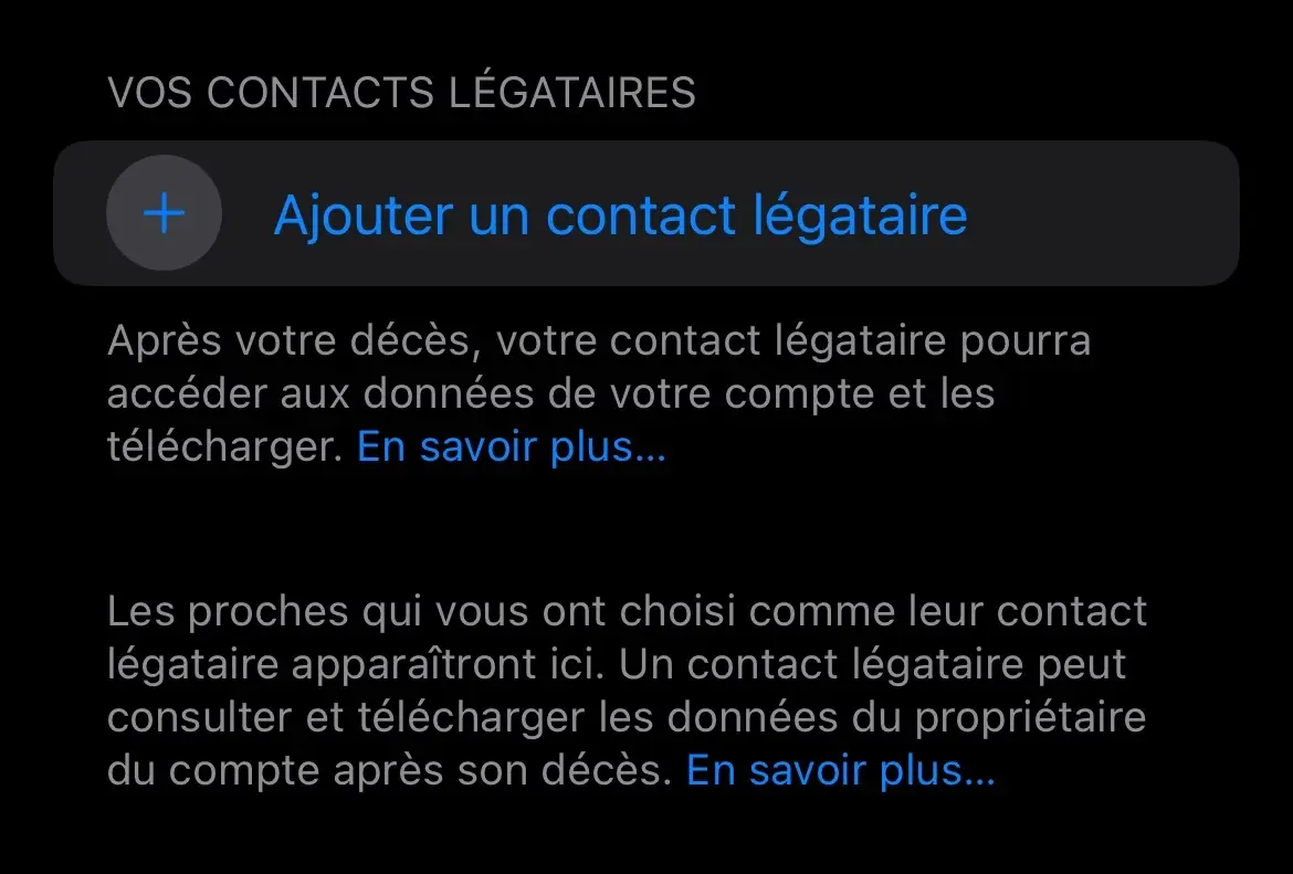 iOS 15 : comment activer "Contact légataire" ("Legacy Contact") sur son iPhone