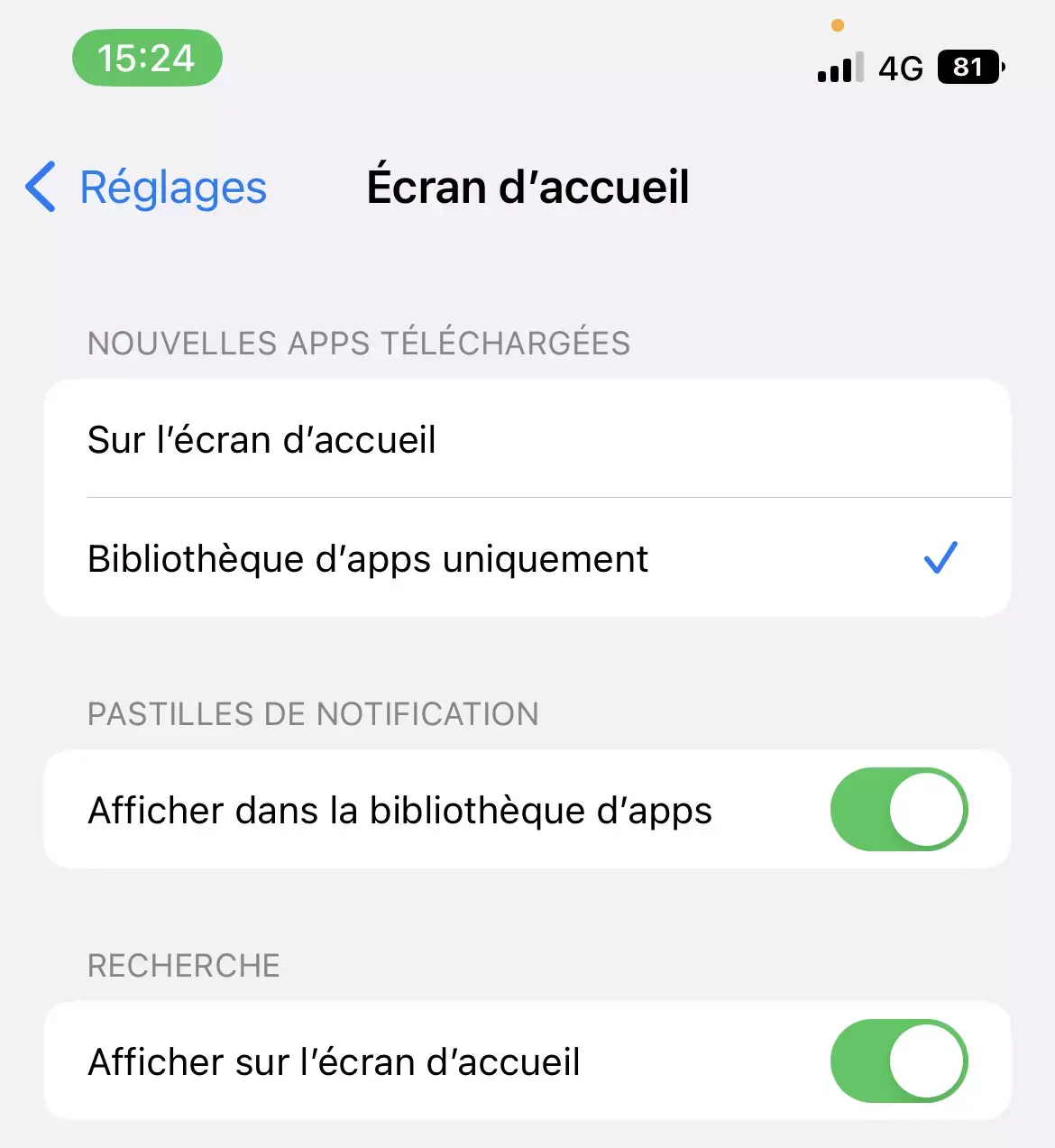 iOS 16 : comment enlever le champ de recherche en bas de l'écran ?