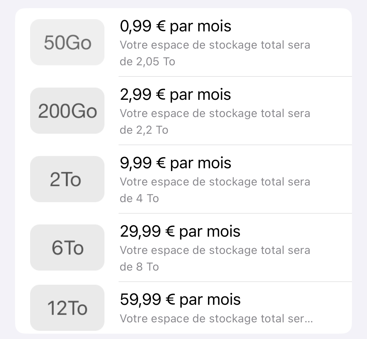 Les nouveaux forfaits iCloud+ 6 et 12To sont disponibles !