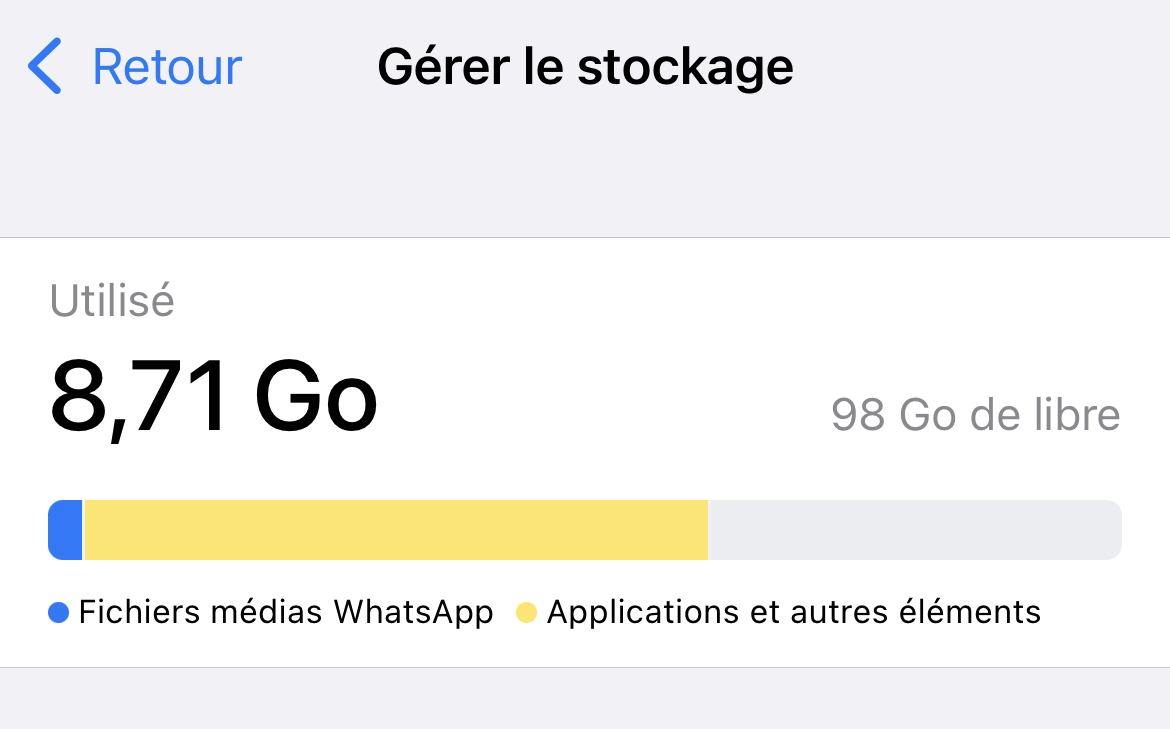 Comment libérer du stockage sur l'iPhone via WhatsApp ?