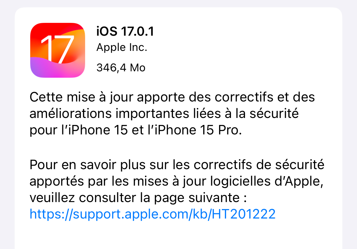 Une 2e RC pour macOS Sonoma ! iOS et iPadOS 17.0.1, watchOS 10.0.1 et macOS Ventura 13.6