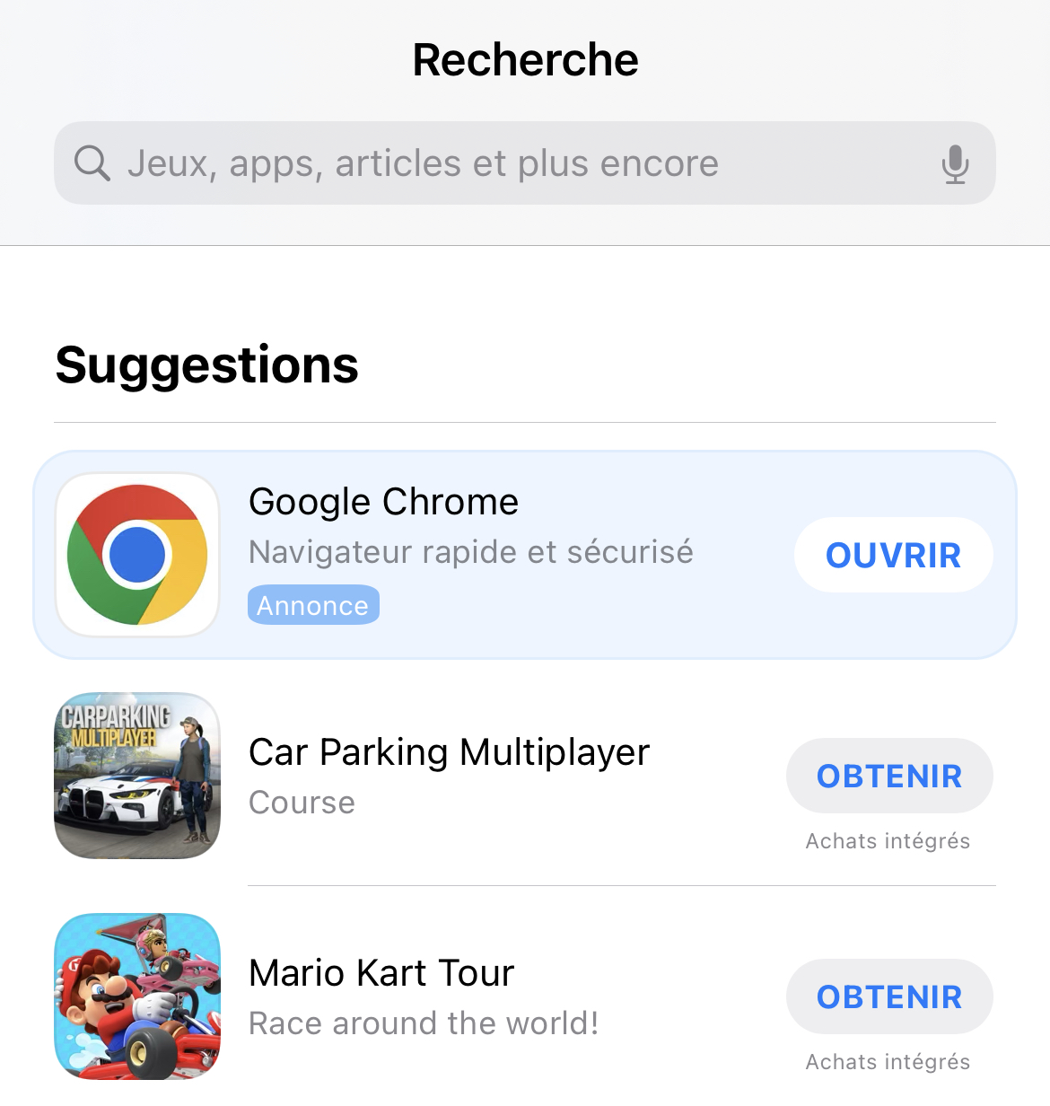 Apple va aménager deux nouveaux encarts publicitaires sur l'App Store