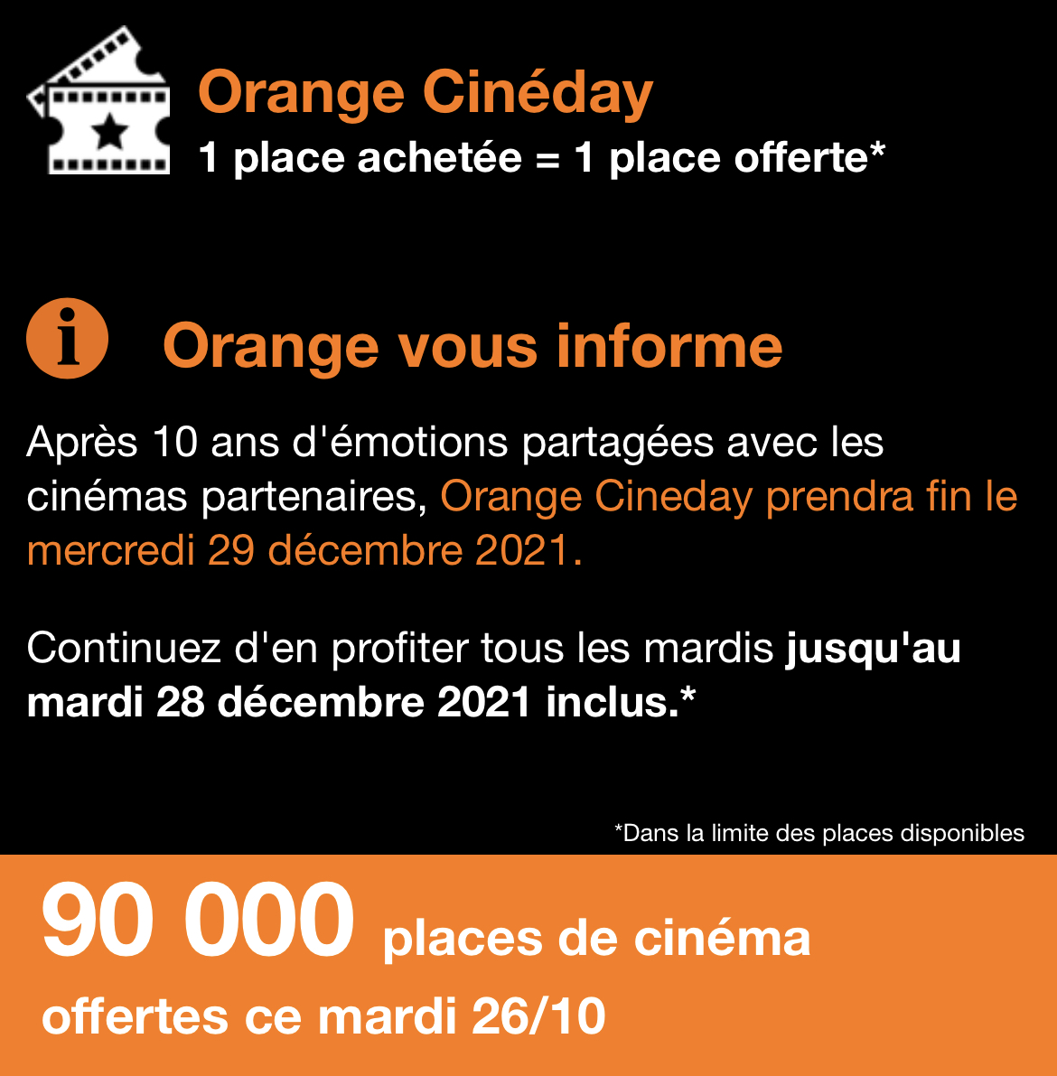 Orange arrête Cineday au bout de 10 ans