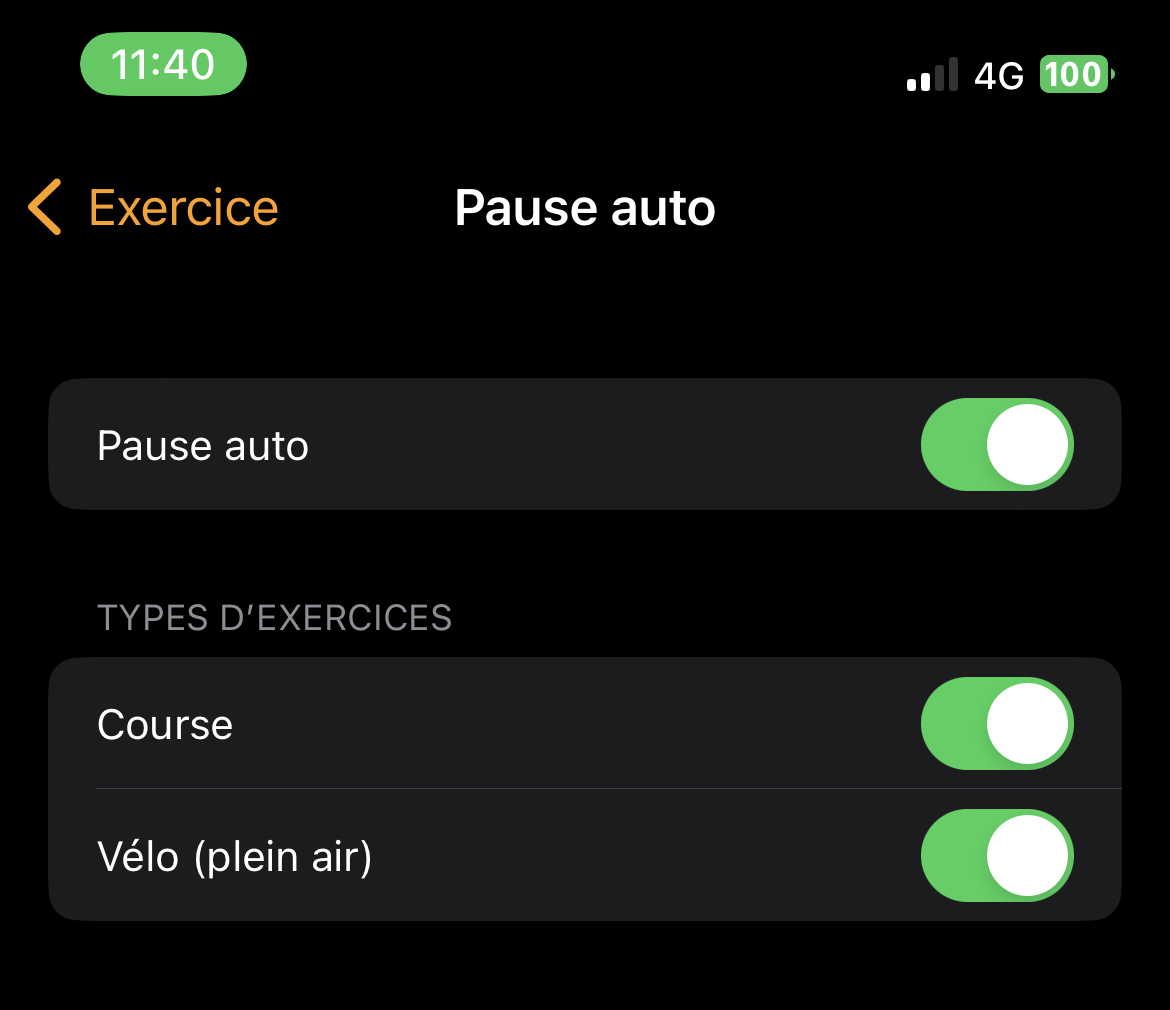 Apple Watch : comment faire une pause dans Exercice 