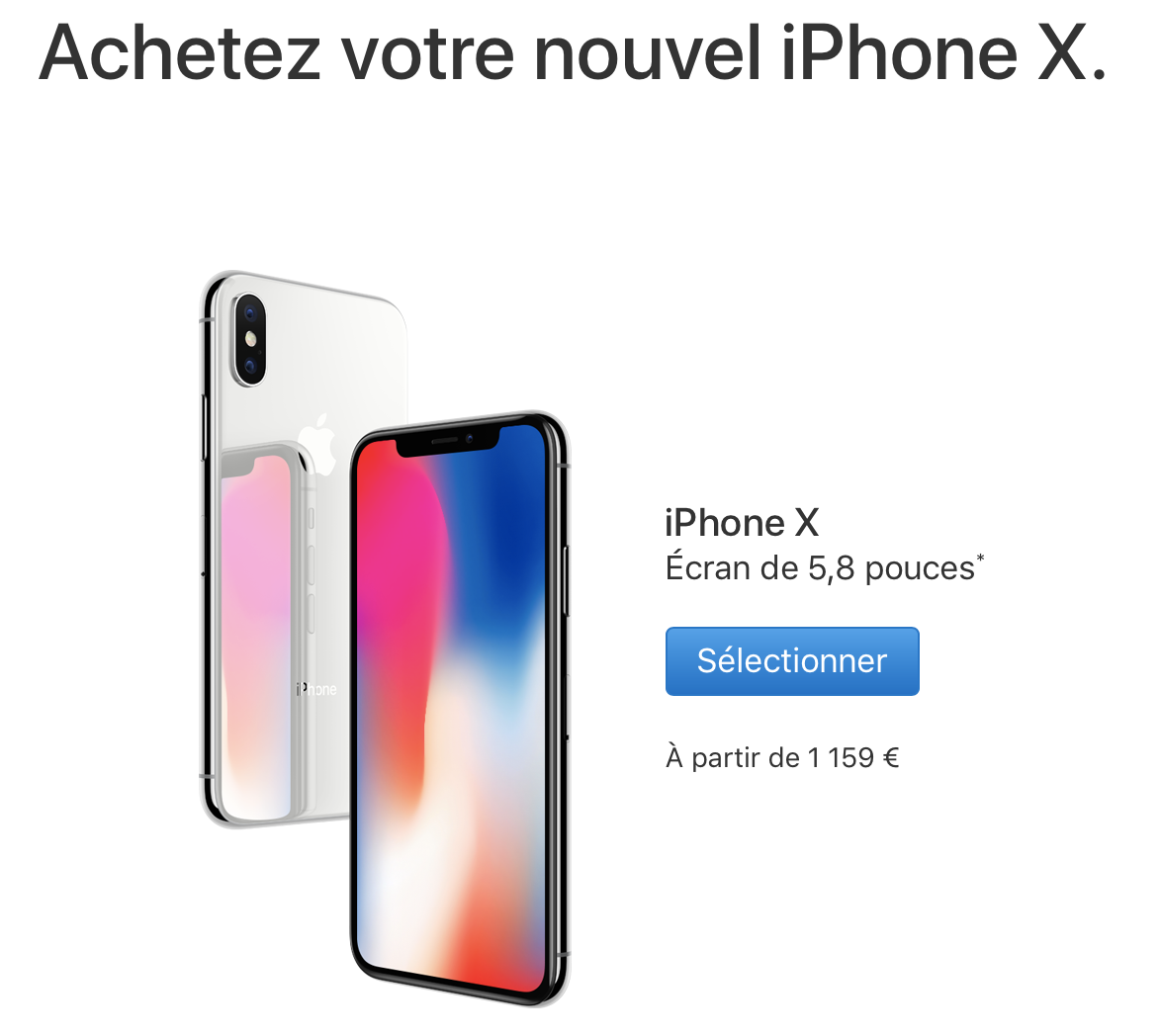 L'iPhone X coûterait 357,5$ à Apple, soit une marge brute de 64%