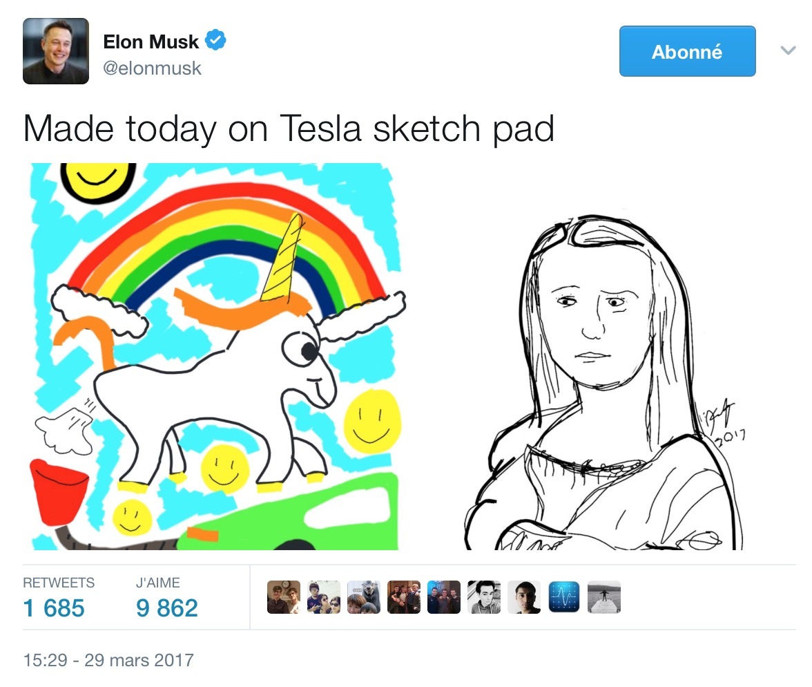 Sur la Tesla Model 3, une tablette remplace les compteurs (et on peut dessiner des licornes)