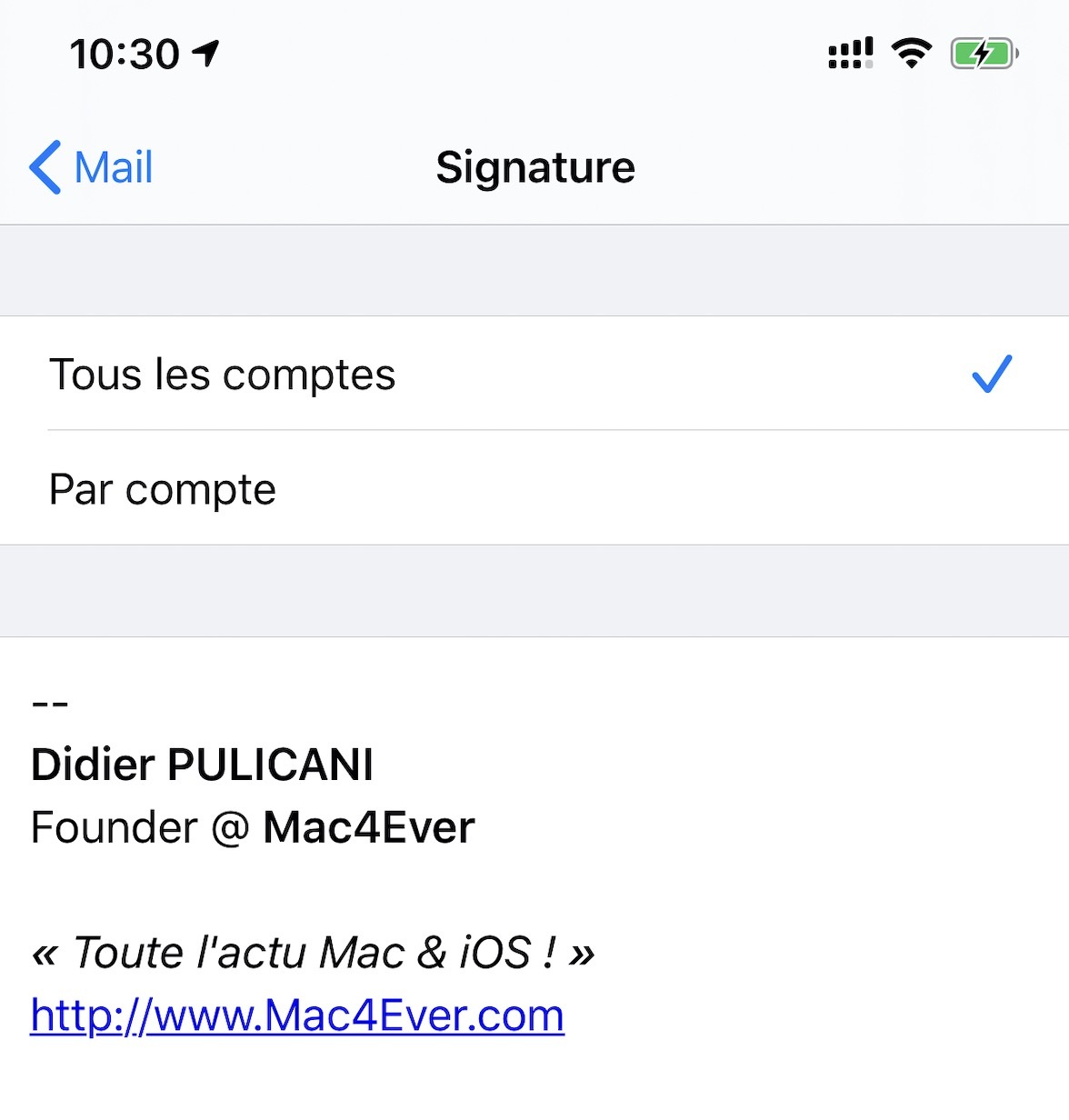 iOS 13 : où sont passées les signatures HTML dans Mail ? (MAJ)