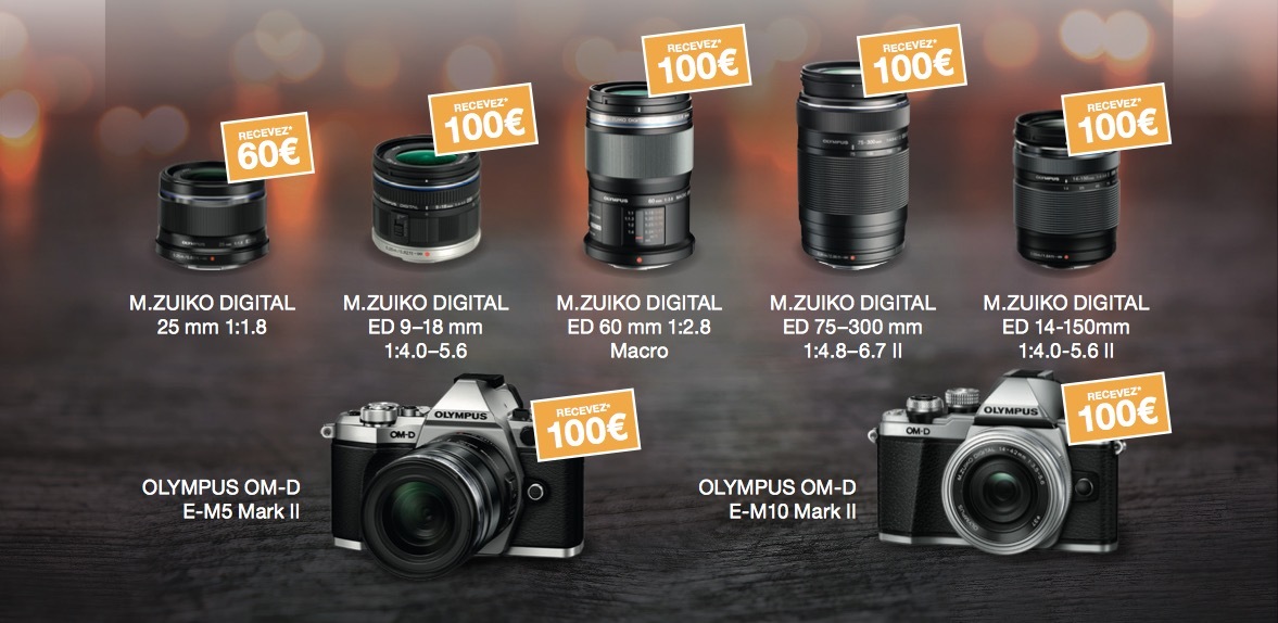 Bon plan : Olympus rembourse jusqu'à 660 € sur l'achat d'une sélection de produits