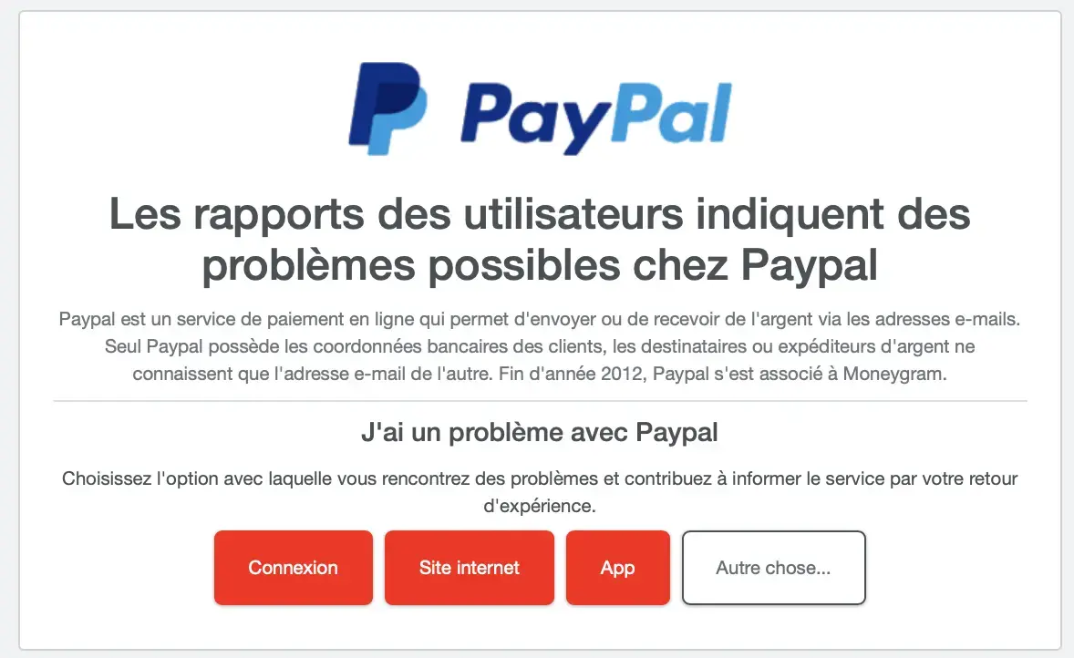 PayPal Panne