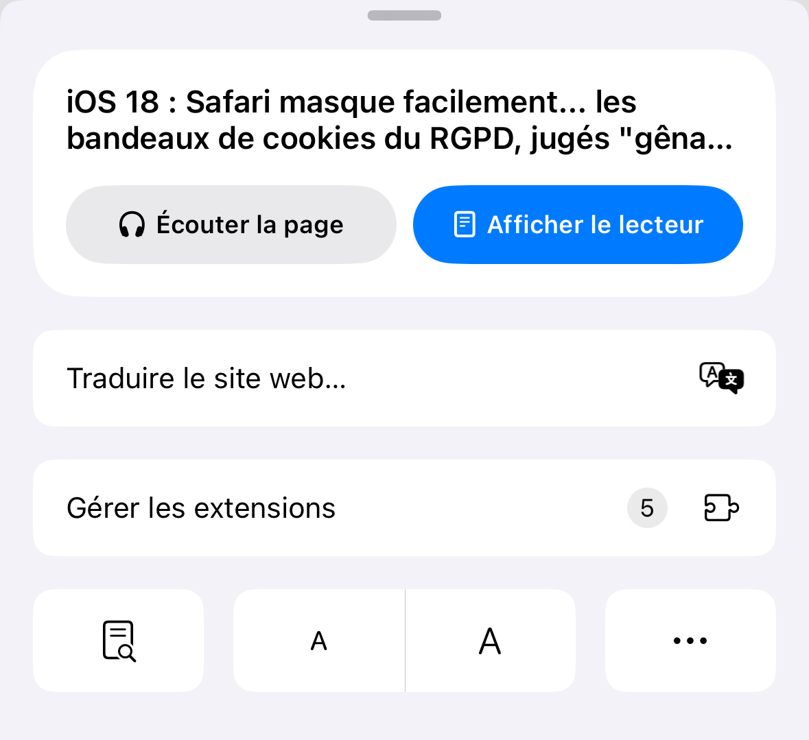 sous iOS 18.1 bêta 1