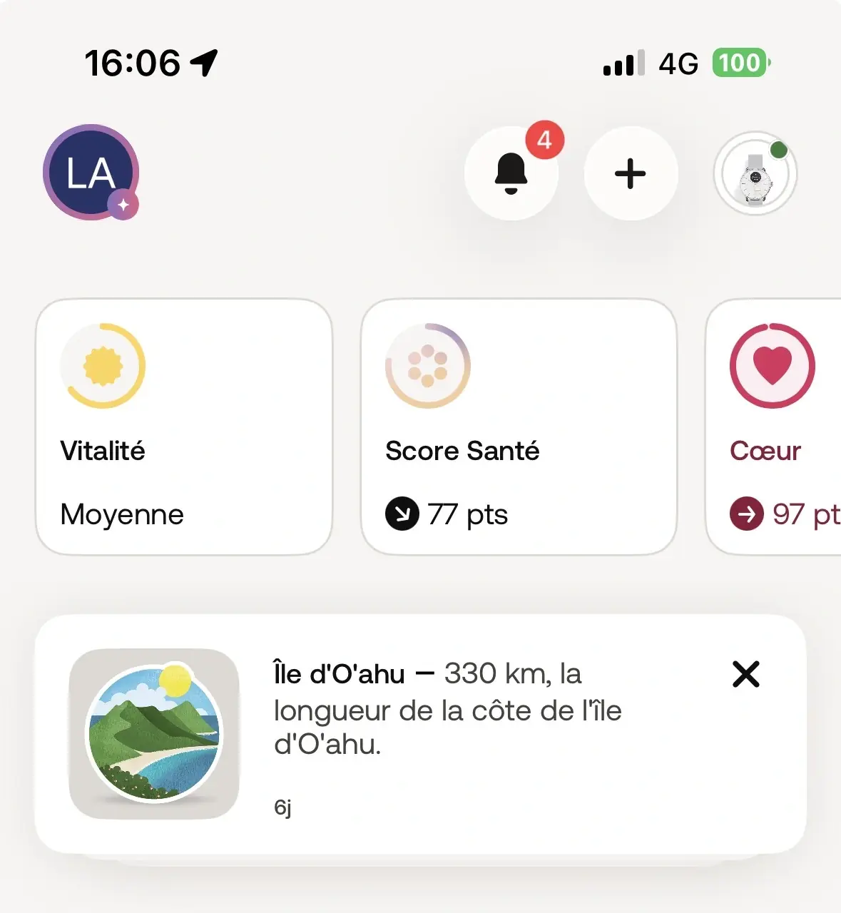 Le mini menu en haut, que l'on peut slider