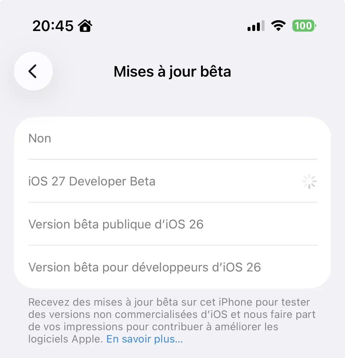 Les premi&egrave;res b&ecirc;ta d'iOS 27, iPadOS 27, macOS 27 sont disponibles&nbsp;!