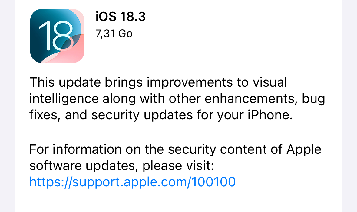 iOS 18.3, iPadOS 18.3, macOS 15.3 et watchOS 11.3 en approche (Release Candidate)