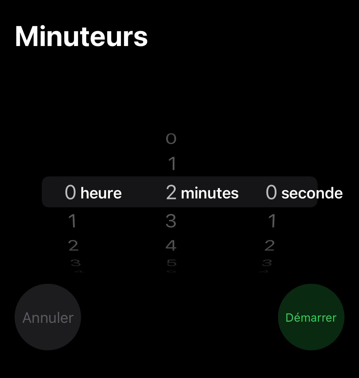 minuteur iOS 17