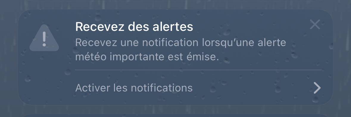 Comment configurer les alertes neige, pluie et verglas sur l'iPhone