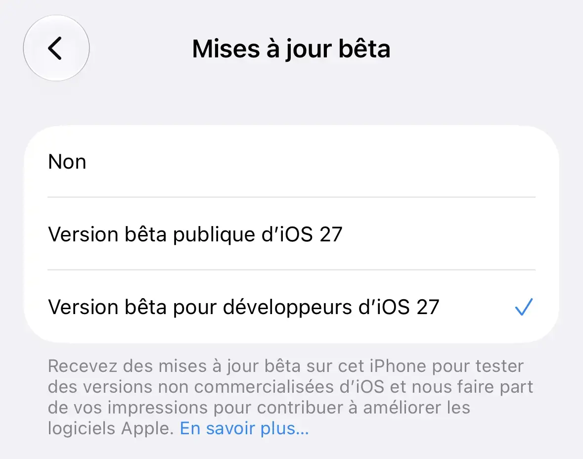 Toutes les nouveaut&eacute;s d'iOS 27 b&ecirc;ta 5&nbsp;: recherche, Siri, ic&ocirc;nes