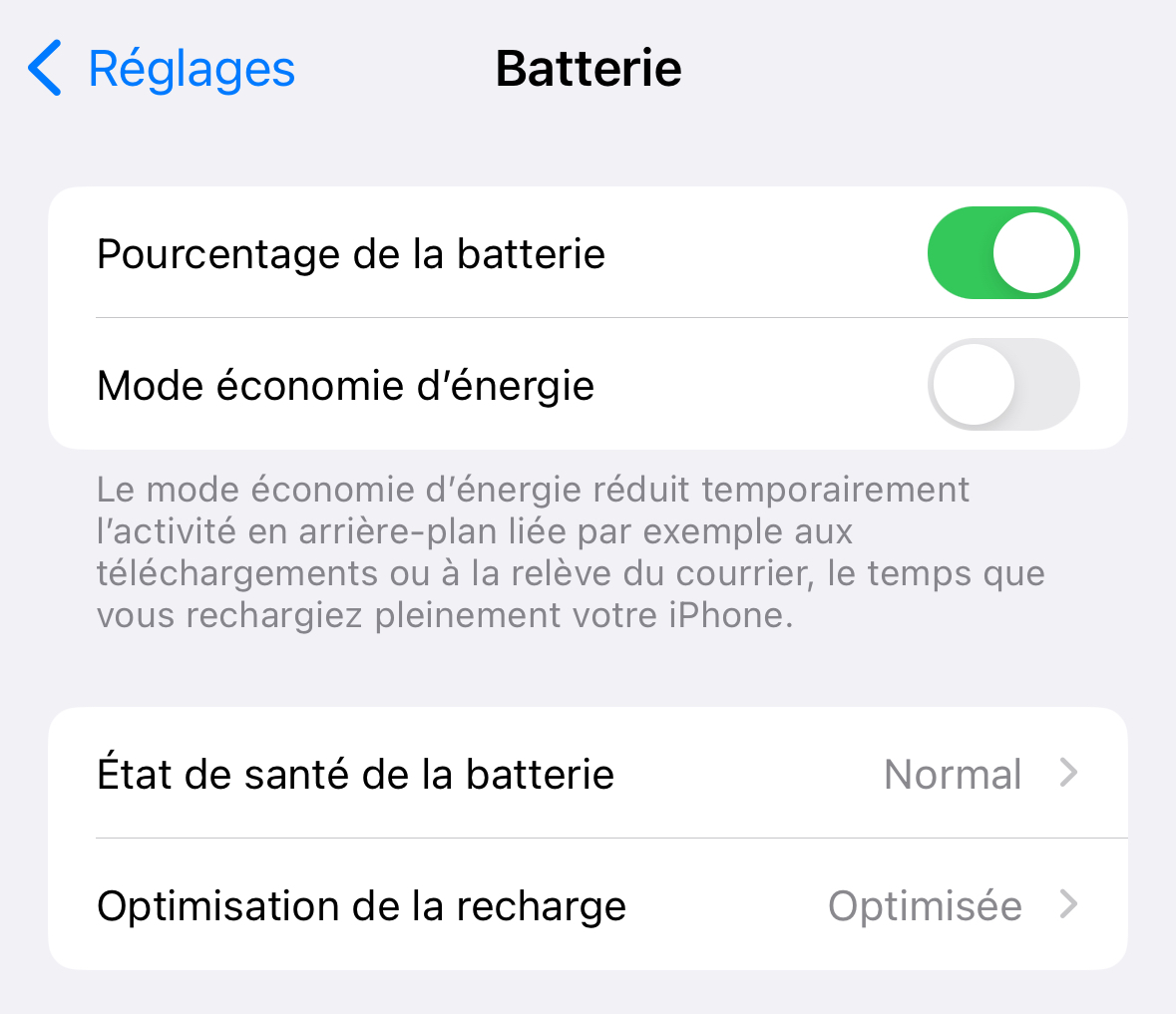 Batterie iPhone 15