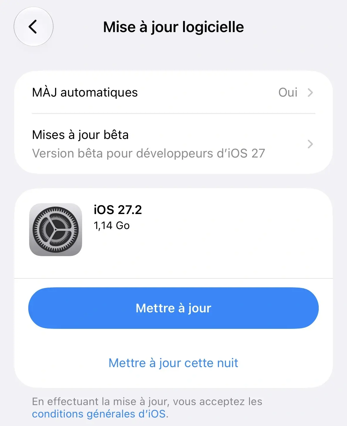 Apple d&eacute;ploie les b&ecirc;tas 2 d&rsquo;iOS 27.2, iPadOS 27.2, macOS 27.2 et watchOS 27.2