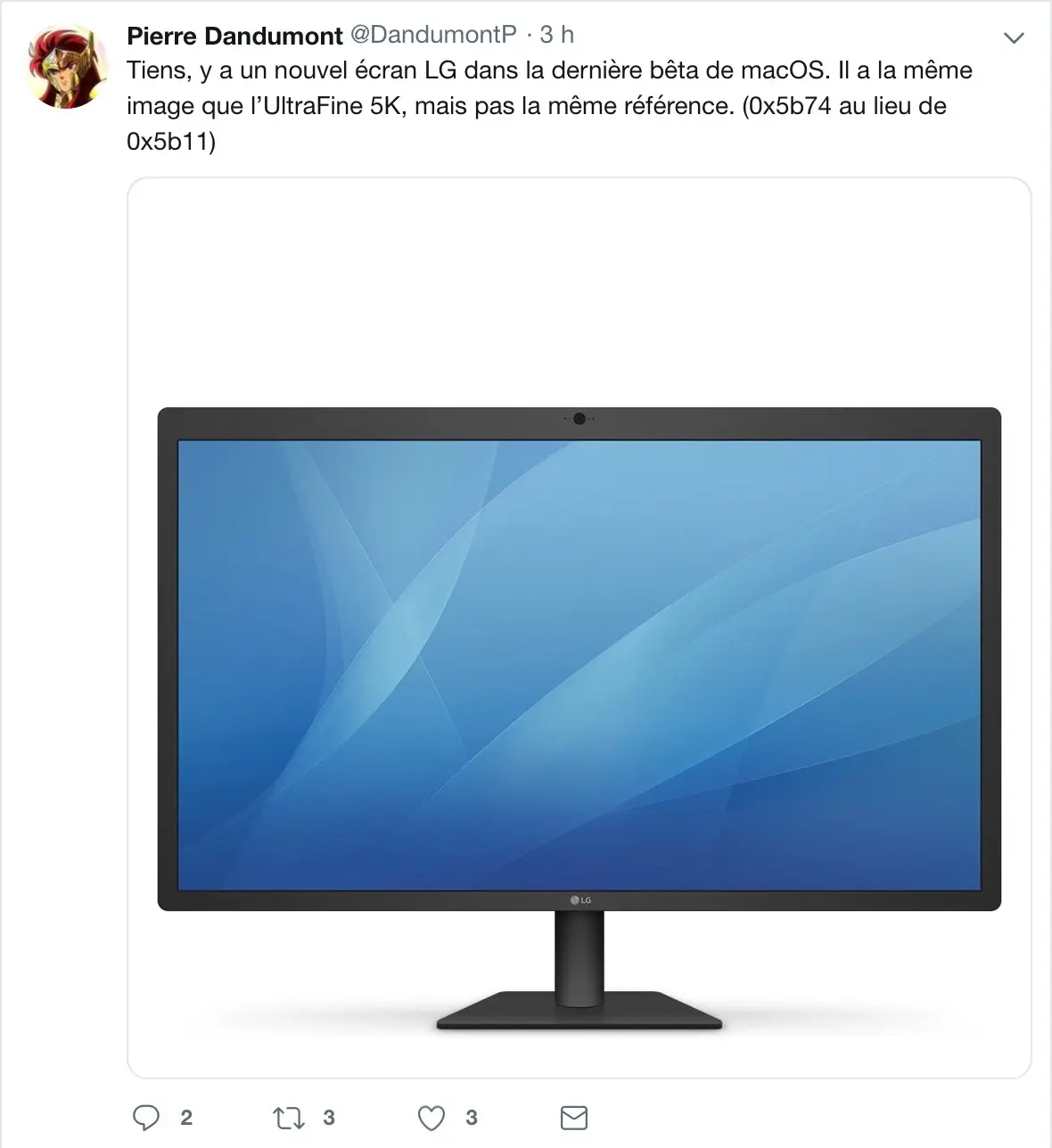 Mojave cache-t-il un moniteur LG UltraFIne 5K inédit ?