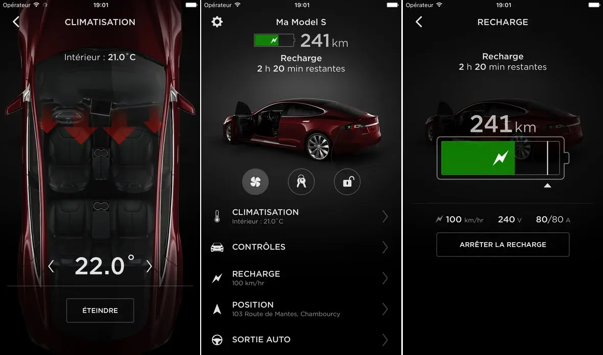 En attendant le Model 3, Tesla propose une mise jour de son App pour iOS