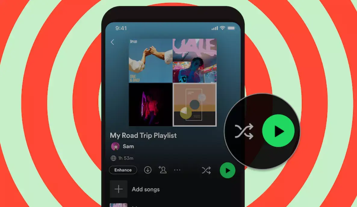 Spotify ajoute des boutons dédiés  pour la lecture et le mode aléatoire (Premium)